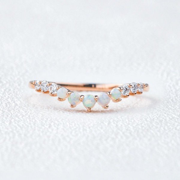 Round Opal Classic Tiara Band - Front